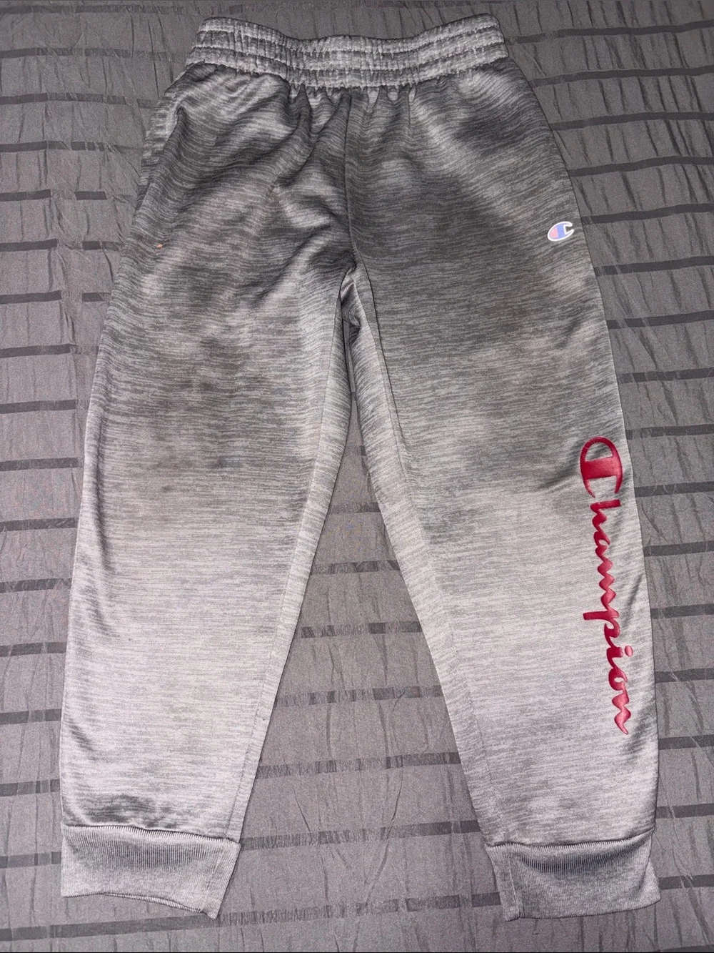 Champion Kids Gray Heather Jogger Sweatpants with Logo